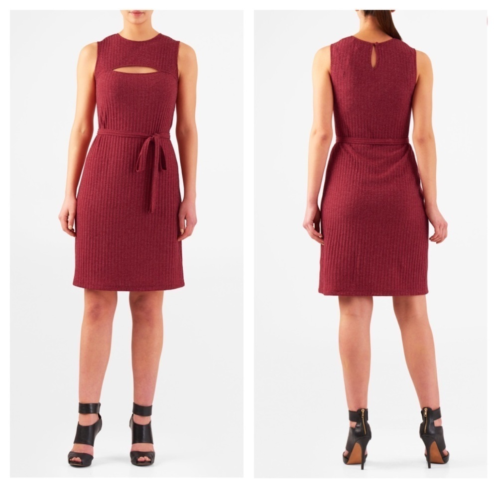 Eshakti Rib Knit Stretch Shift Dress